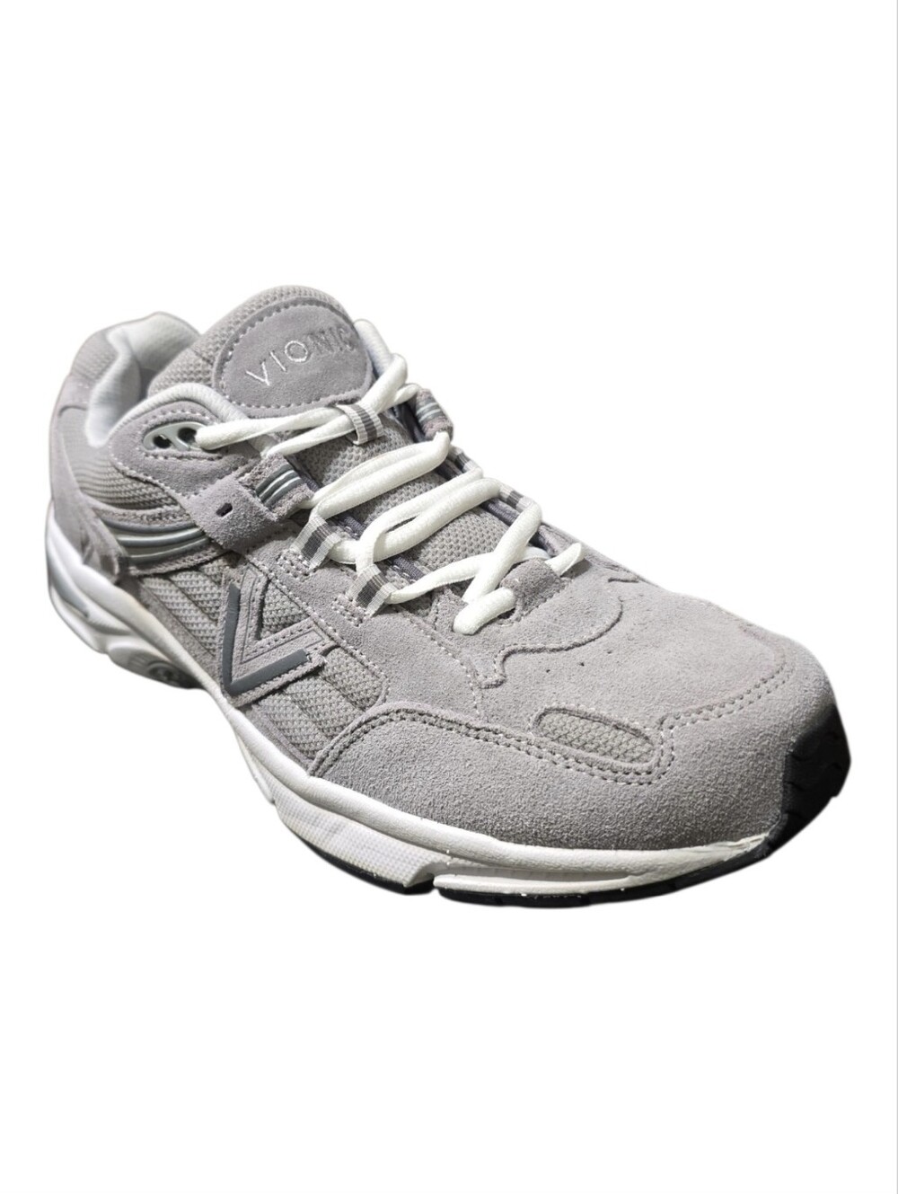 Vionic 23Walk 2.0 Menโs Light Grey Suede Athletic Walking Sneakers Size 10.5